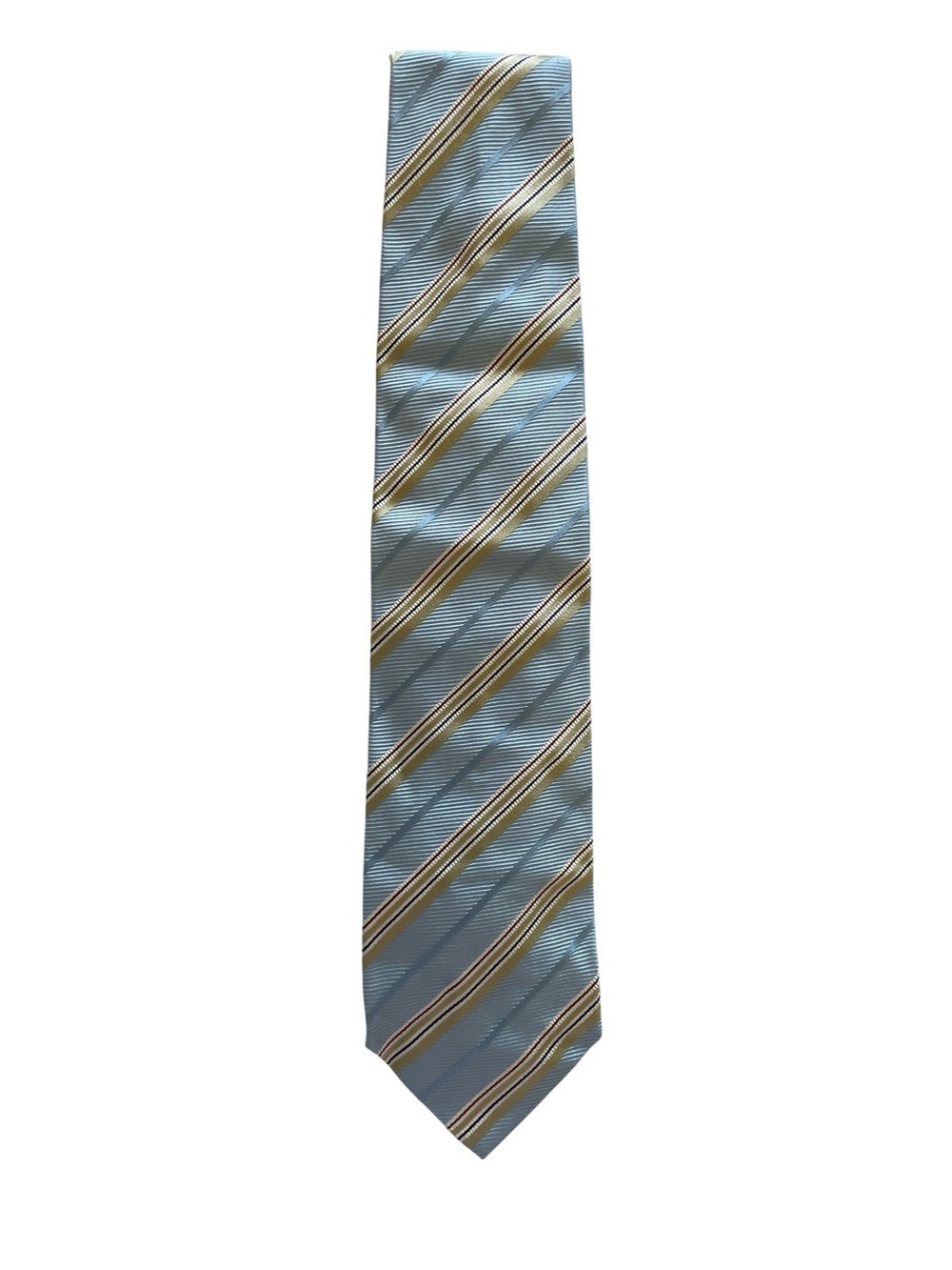 Salvatore Ferragamo Light Blue 100% Silk Striped Silk Tie - Picture 8 of 8